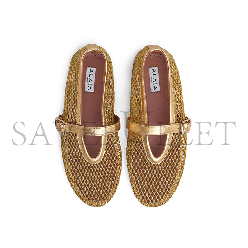 ALAÏA BALLET FLATS IN LAMINATED FISHNET AA3A029TK028 - 220